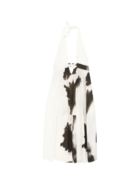 Gentry Portofino vestido midi con estampado abstracto y cuello halter