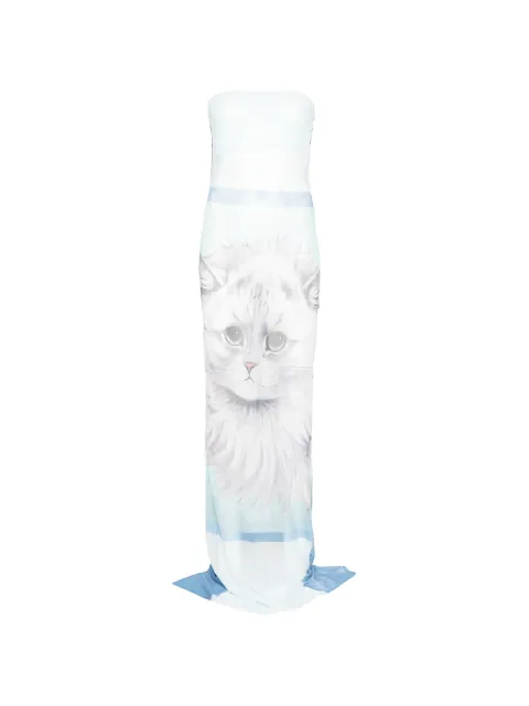 Barbara Bologna cat-print strapless maxi dress