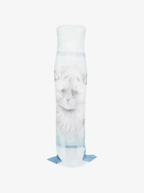 Barbara Bologna cat-print strapless maxi dress