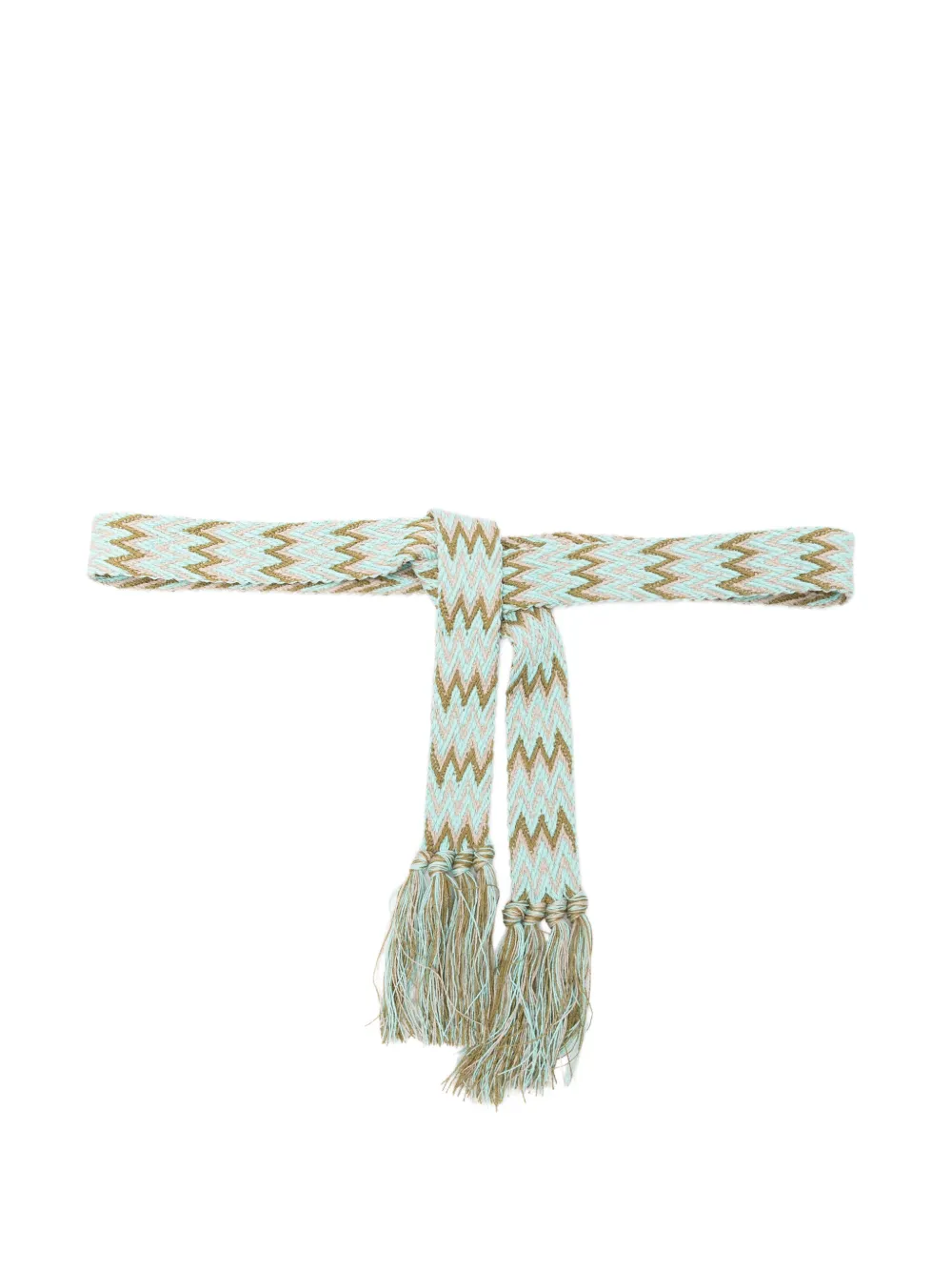 Pierre-Louis Mascia zigzag-knit tassel-detail belt - Toni neutri