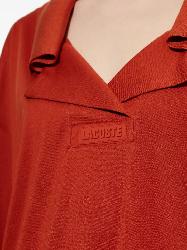 lacoste orange dress 60s Lacoste Dress David Crystal Orange Polo Short Sleeve Button Front Pique Knit Pockets Mod Preppy Tennis Vintage Lacoste Style Medium M