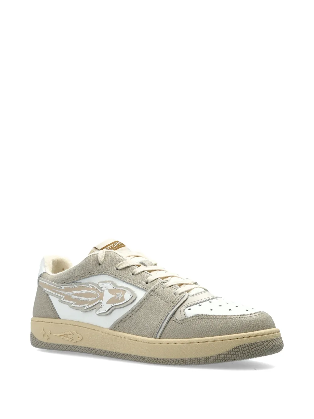 Enterprise Japan panelled logo sneakers Beige