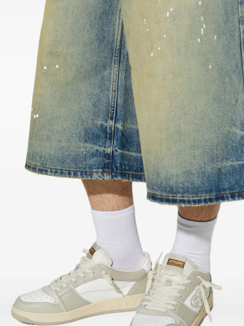 Enterprise Japan panelled logo sneakers Beige