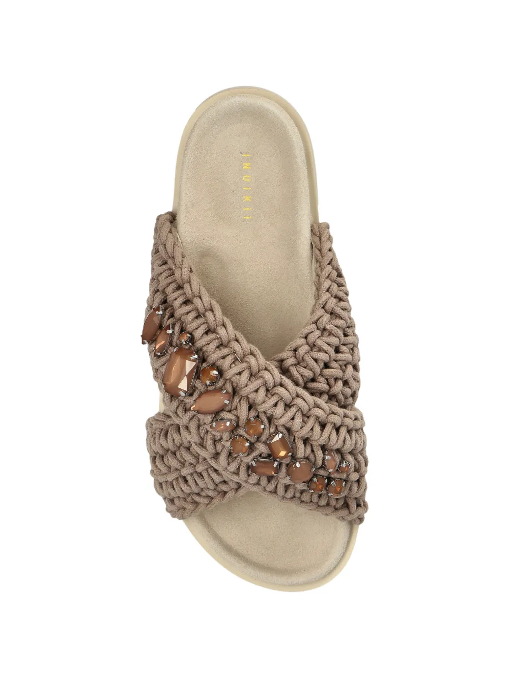 Inuikii criss-cross embellished sandals Beige