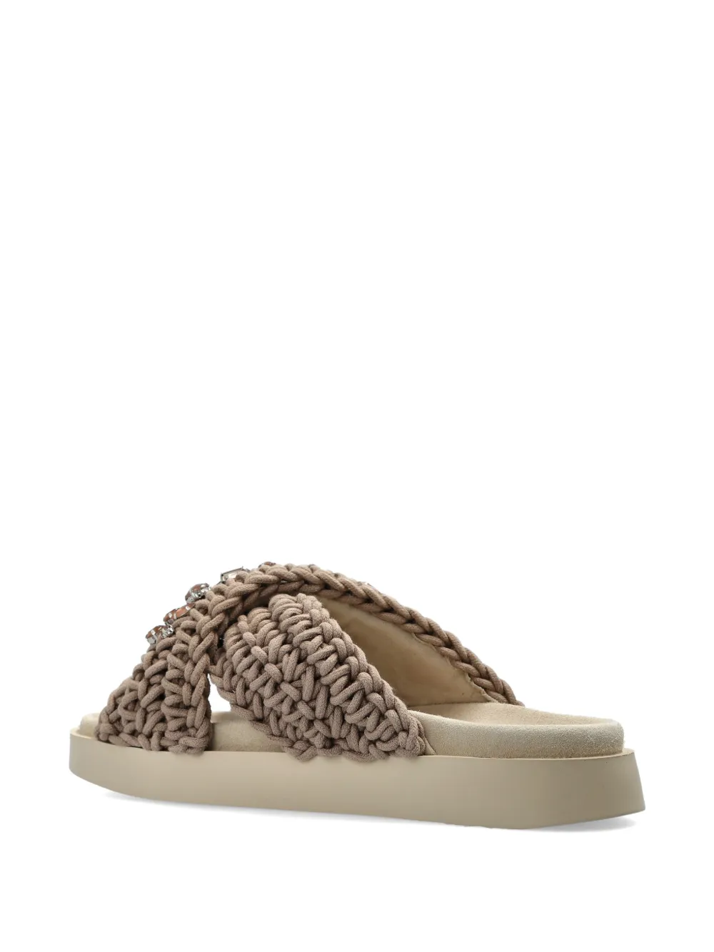 Inuikii criss-cross embellished sandals Beige