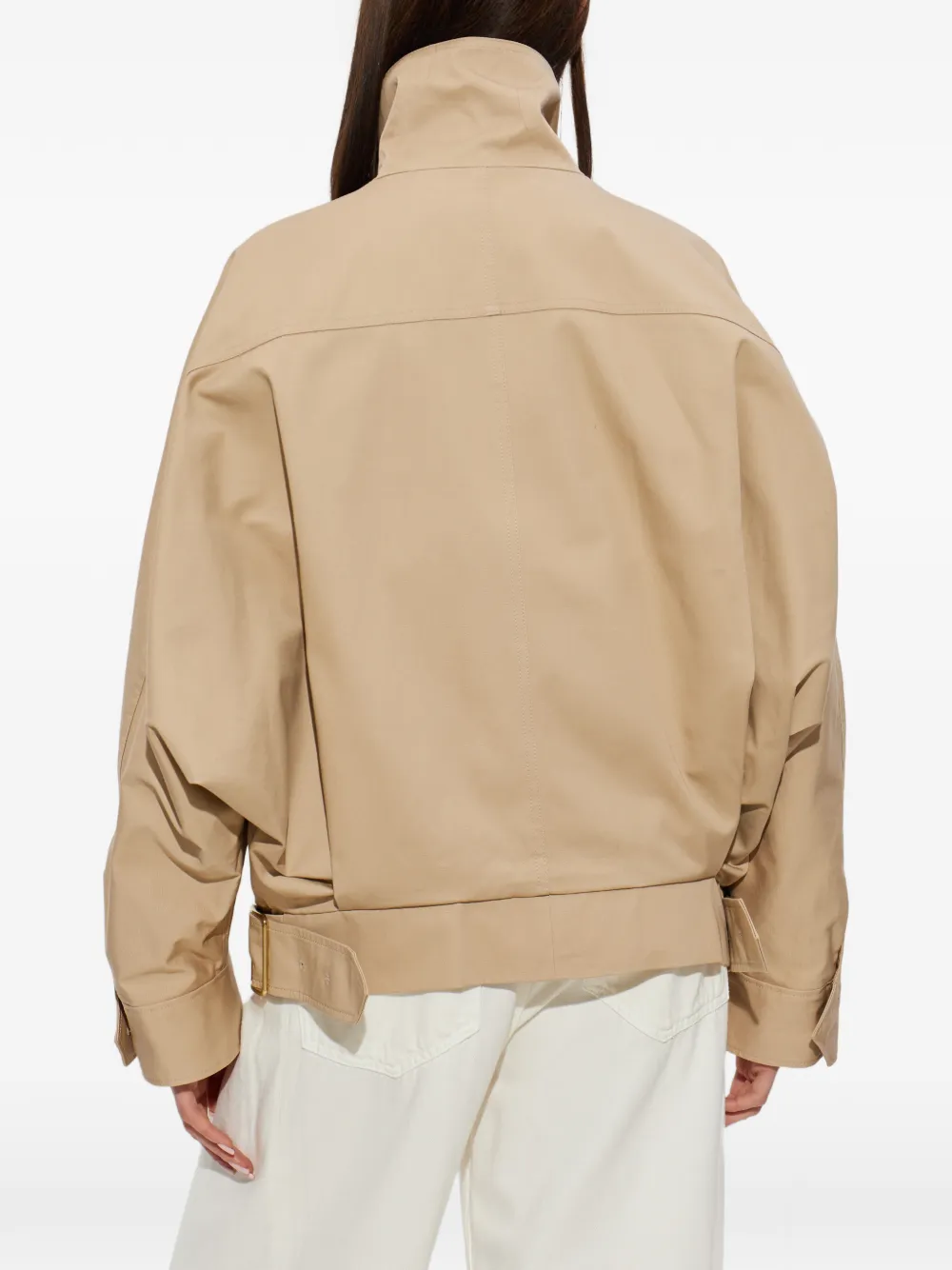 DARKPARK Celine jack met hoge hals en ceintuur Beige