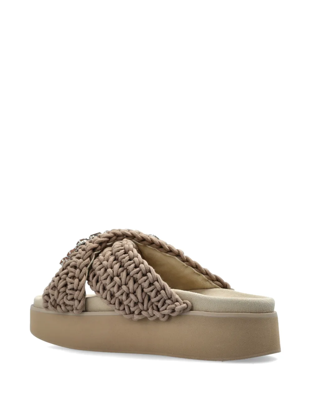 Inuikii jewel-embellished cross-strap sandals Bruin