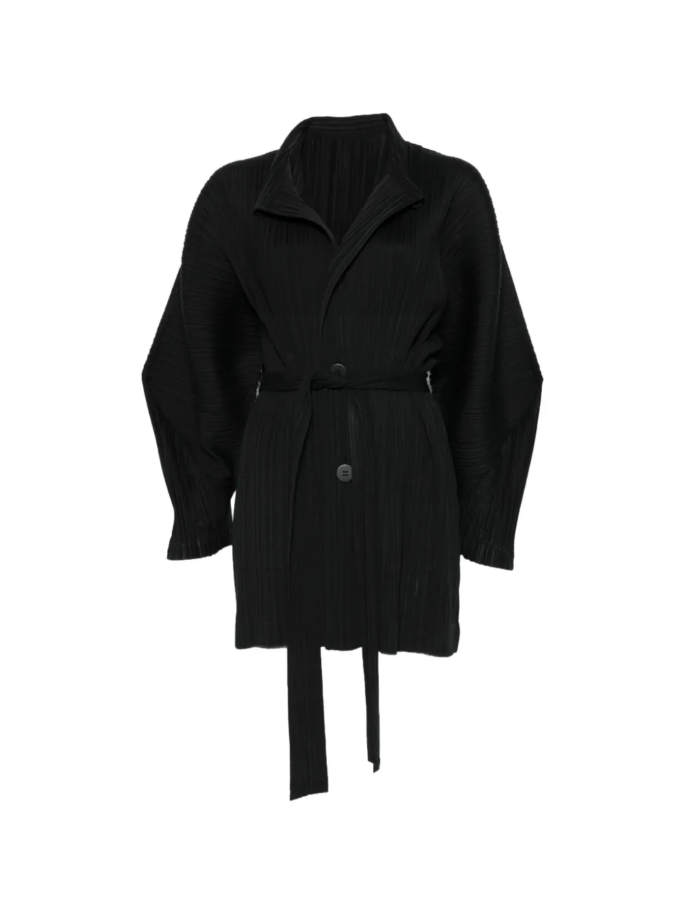Pleats Please Issey Miyake buttoned coat - Nero