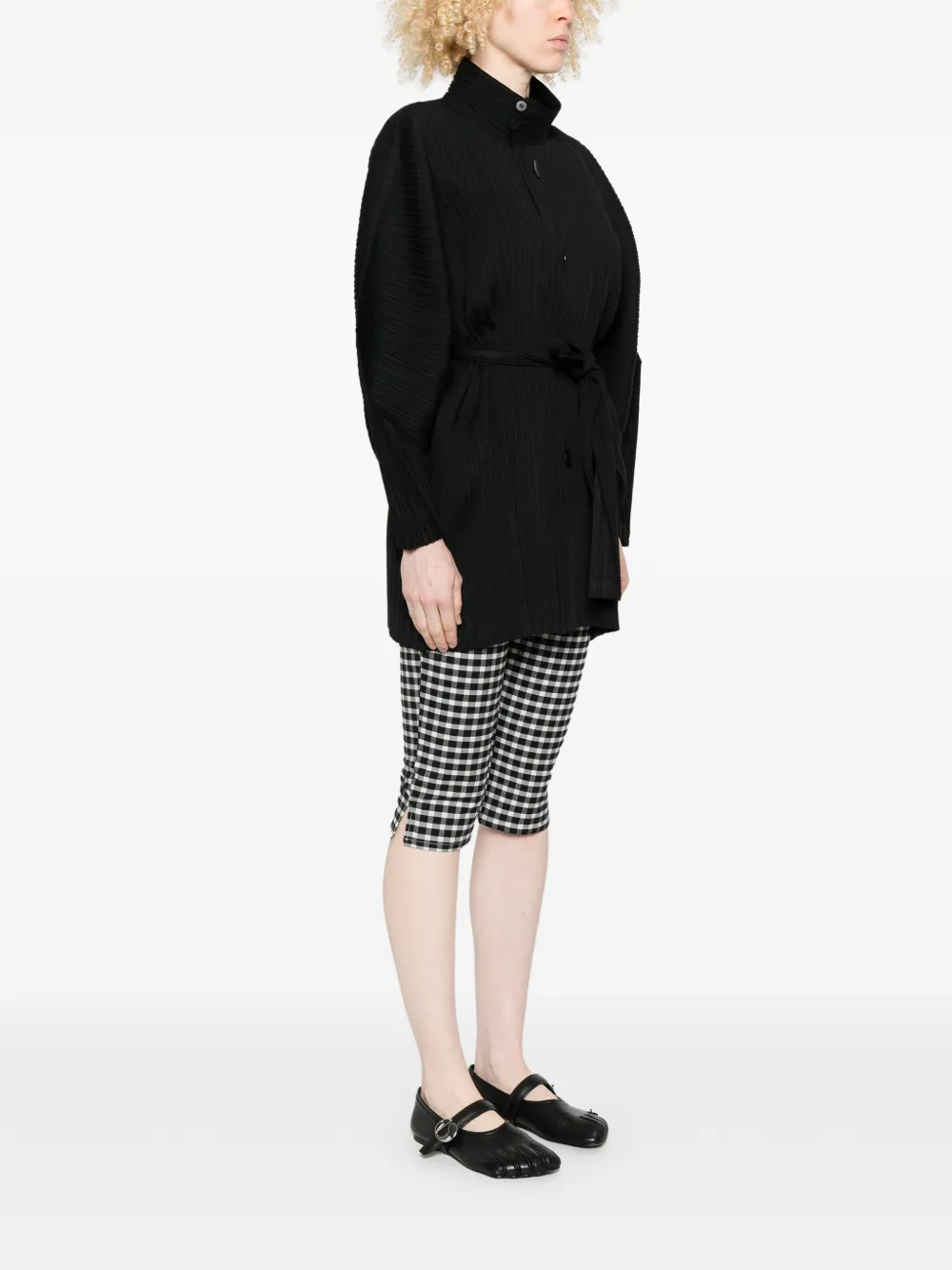 Pleats Please Issey Miyake Jas met knopen Zwart