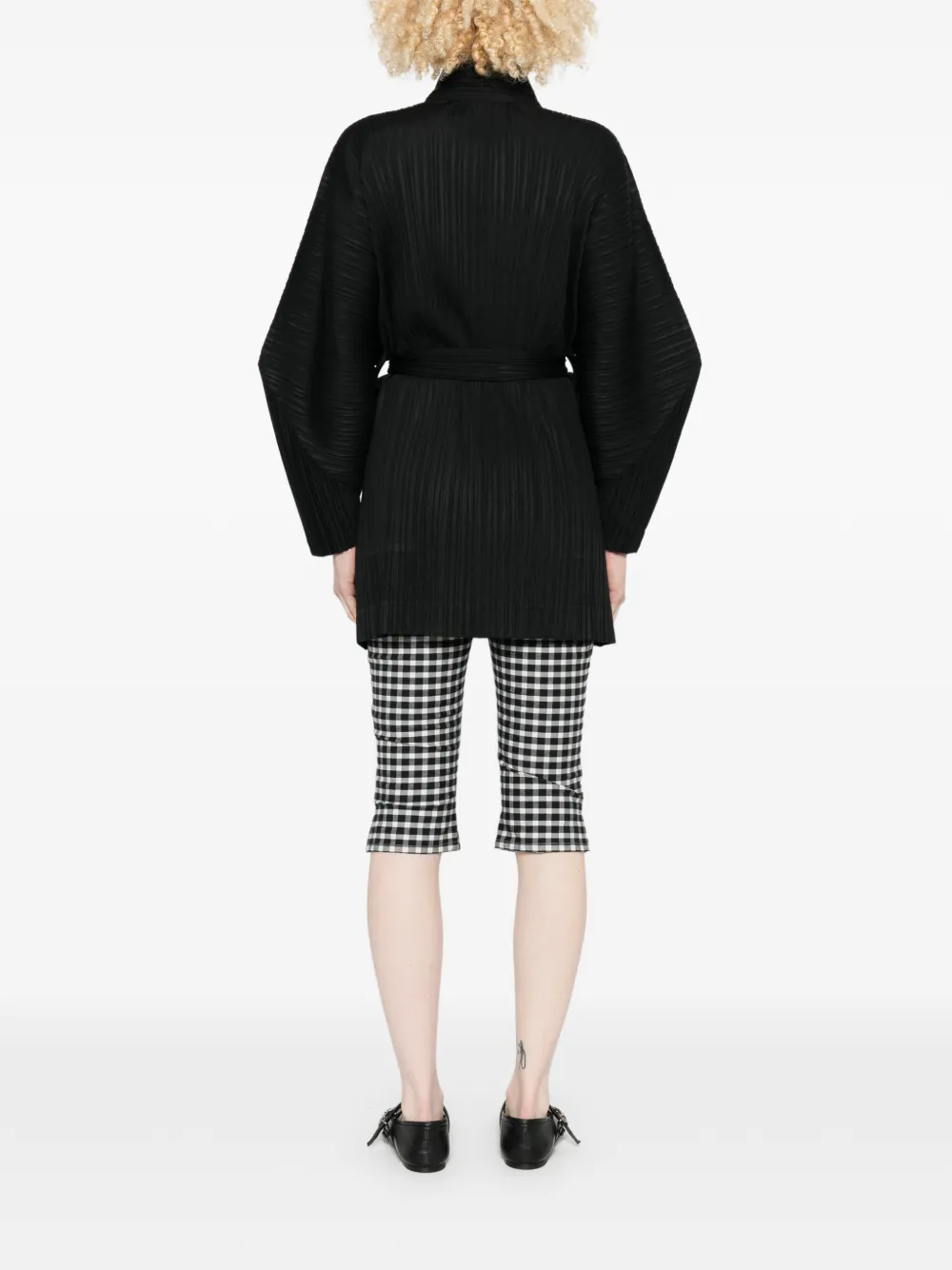 Pleats Please Issey Miyake Jas met knopen Zwart