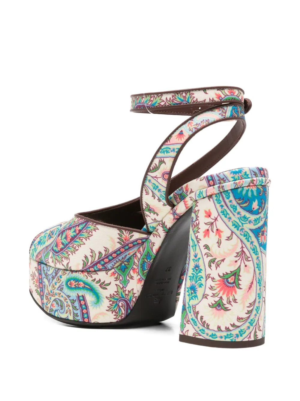 ETRO Paisley-pattern platform-heel sandals Beige