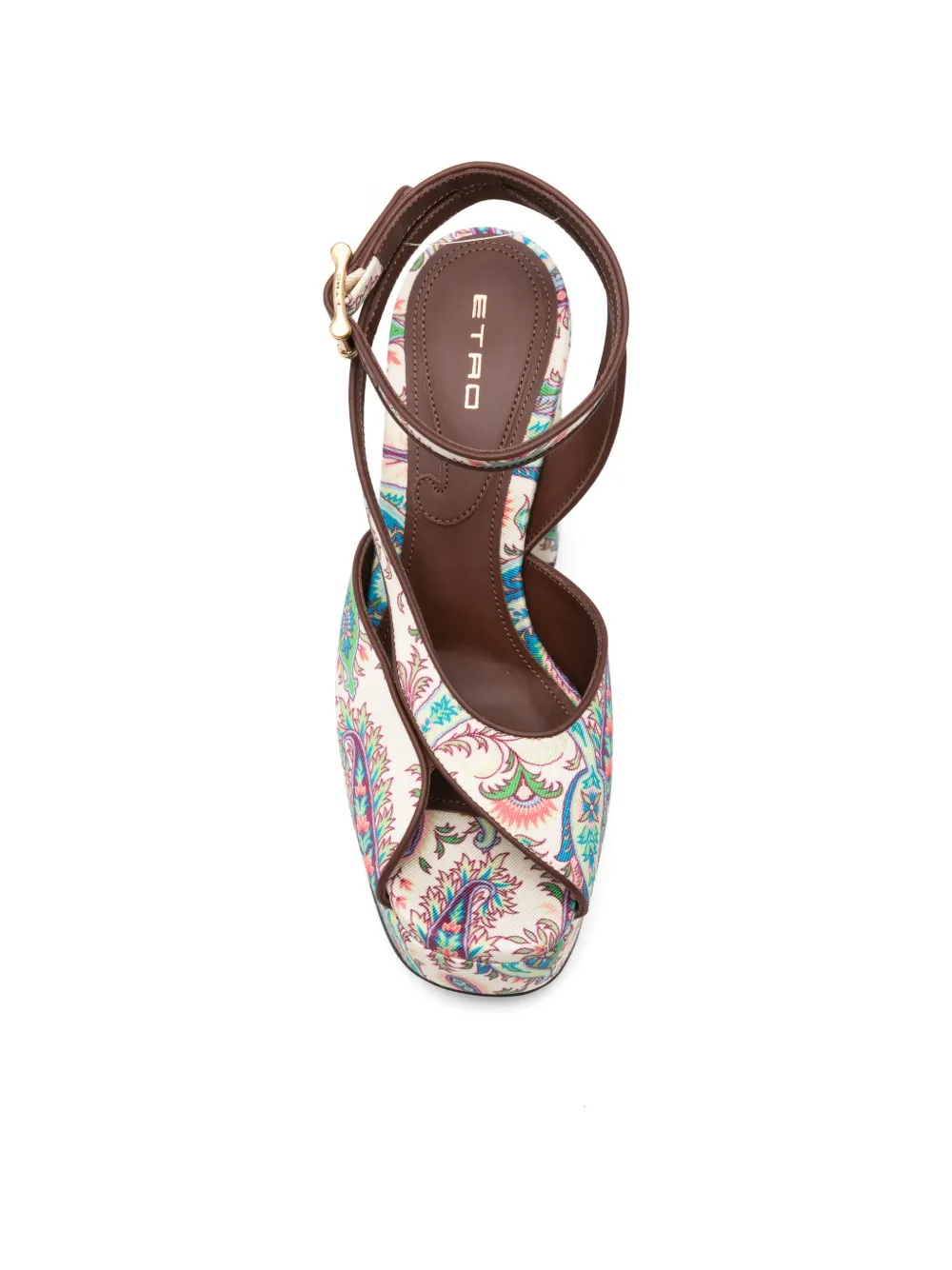 ETRO Paisley-pattern platform-heel sandals Beige