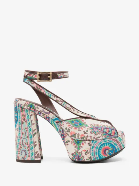 ETRO Paisley-pattern platform-heel sandals