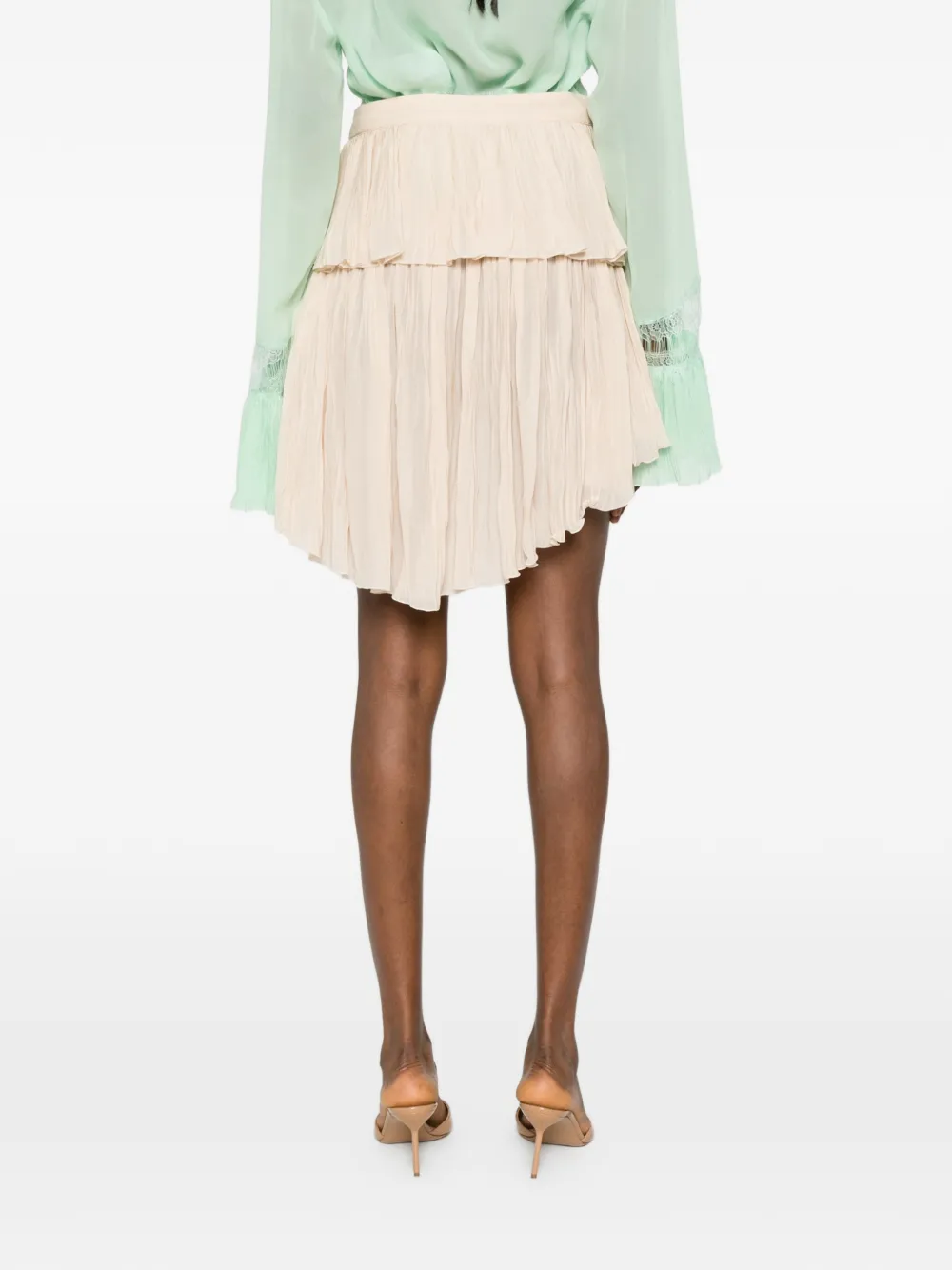 Blumarine Mini-rok met ruches Beige