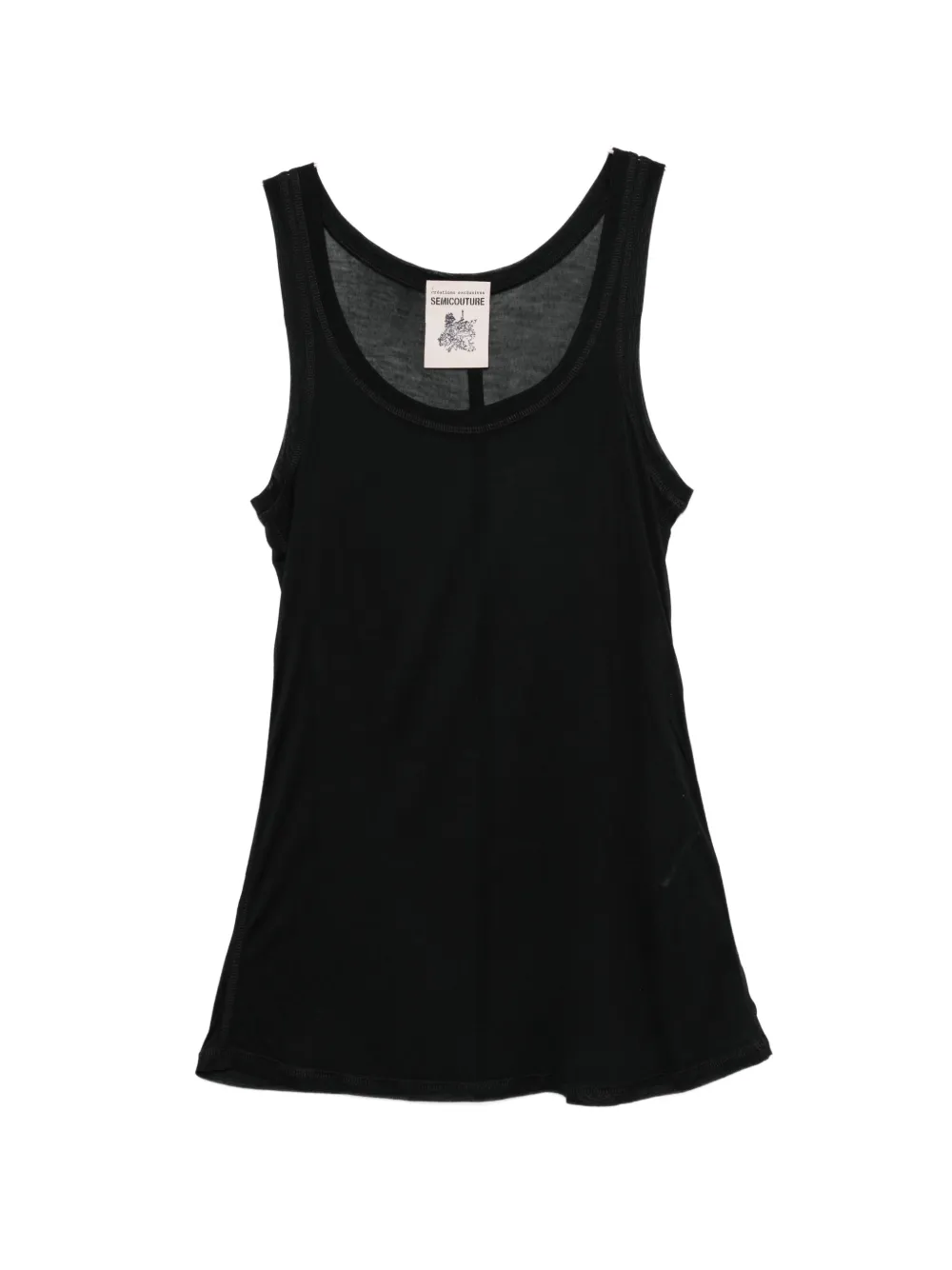 Semicouture scoop-neck vest top - Nero