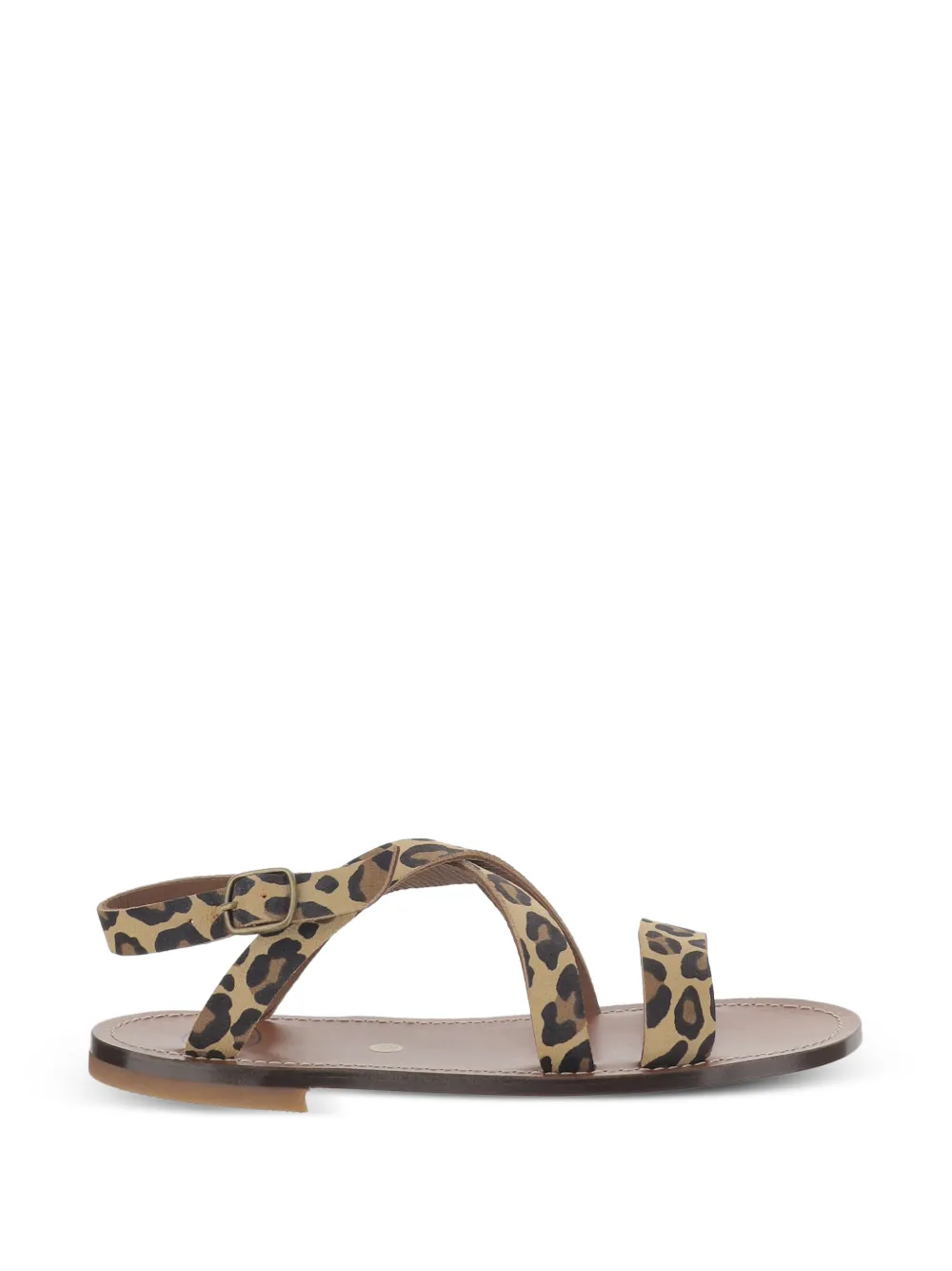 Pèpè leopard-print leather sandals Beige