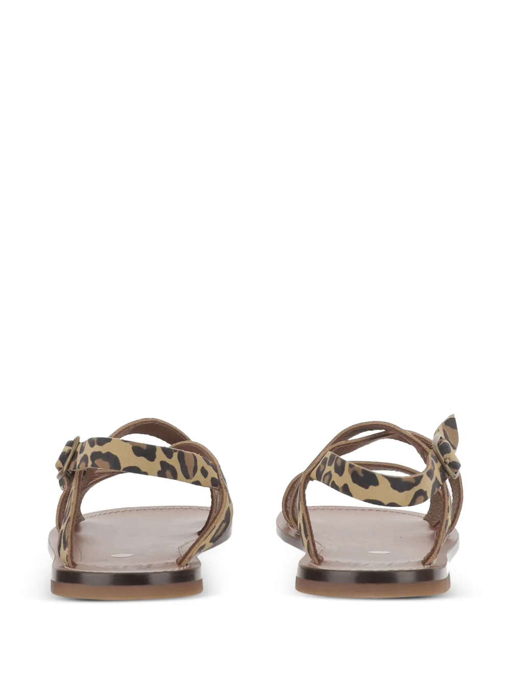 Pèpè leopard-print leather sandals Beige