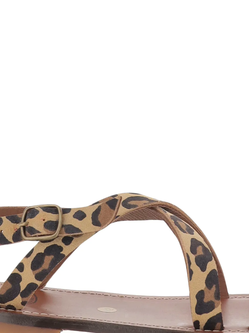 Pèpè leopard-print leather sandals Beige