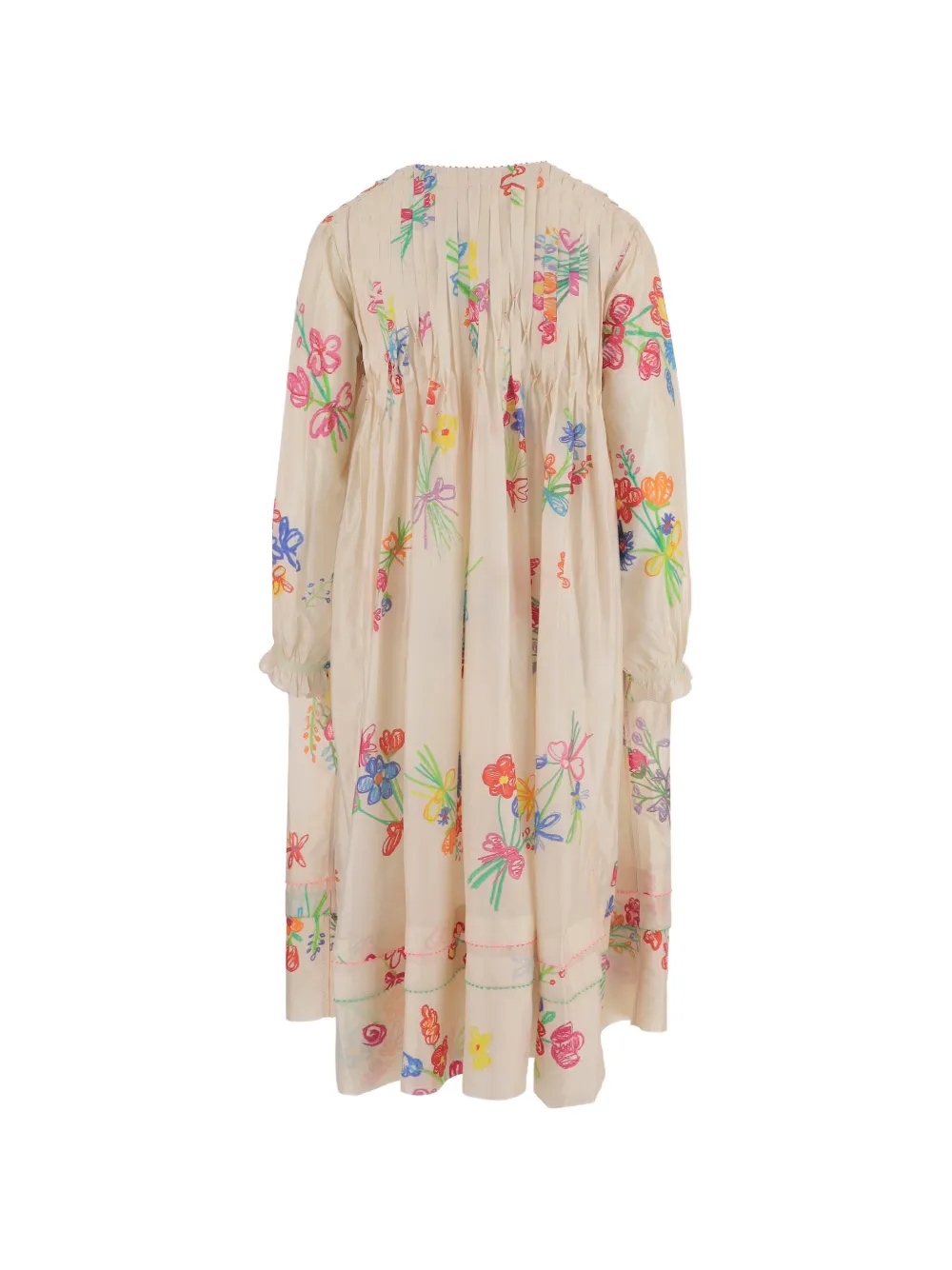  Pero Ruffled Floral-pattern Midi Dress - Neutrals 