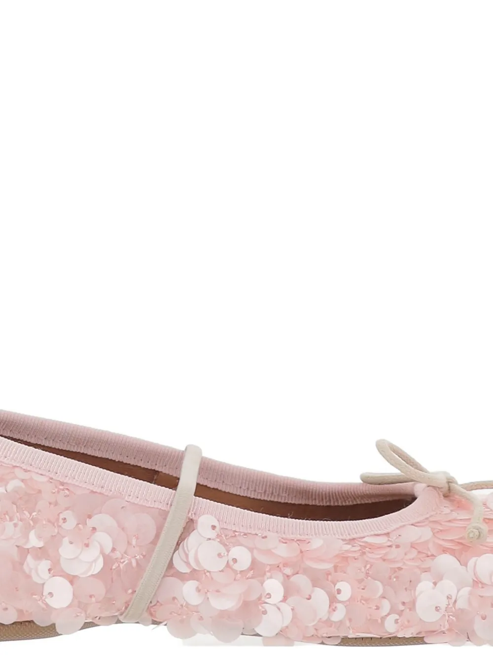 Pèpè sequined round-toe ballet flats Roze