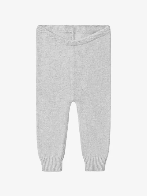 Bonpoint leggins de canalé con logo bordado