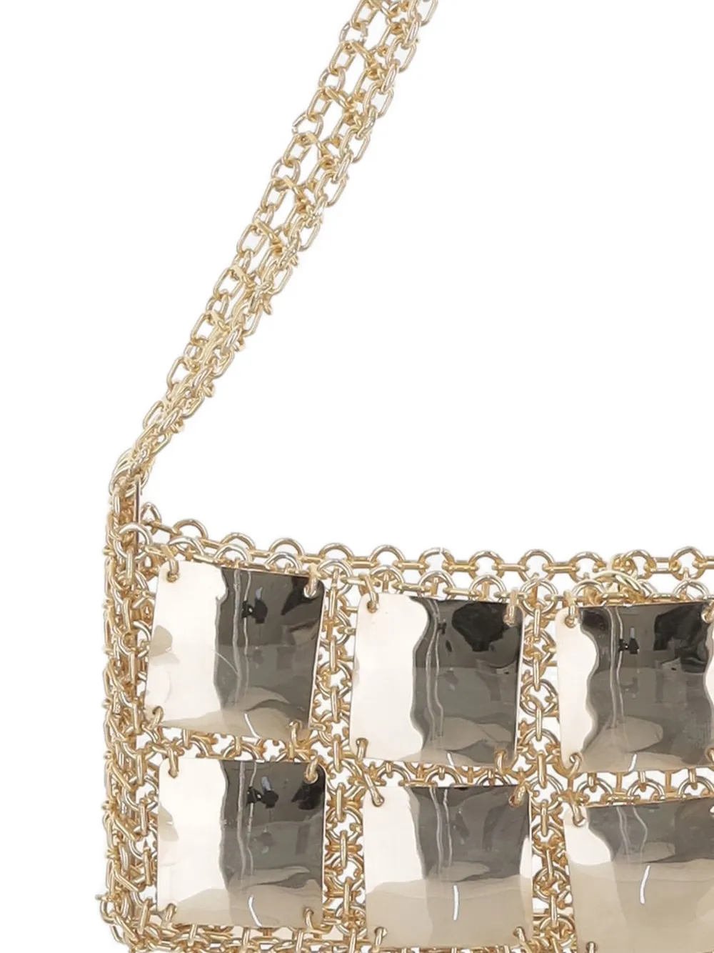 Silvia Gnecchi Verfraaide schoudertas met ketting Goud