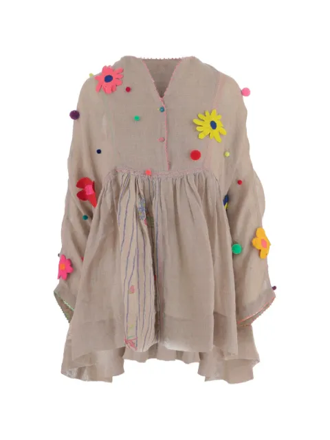 Pero floral-appliqué mini dress