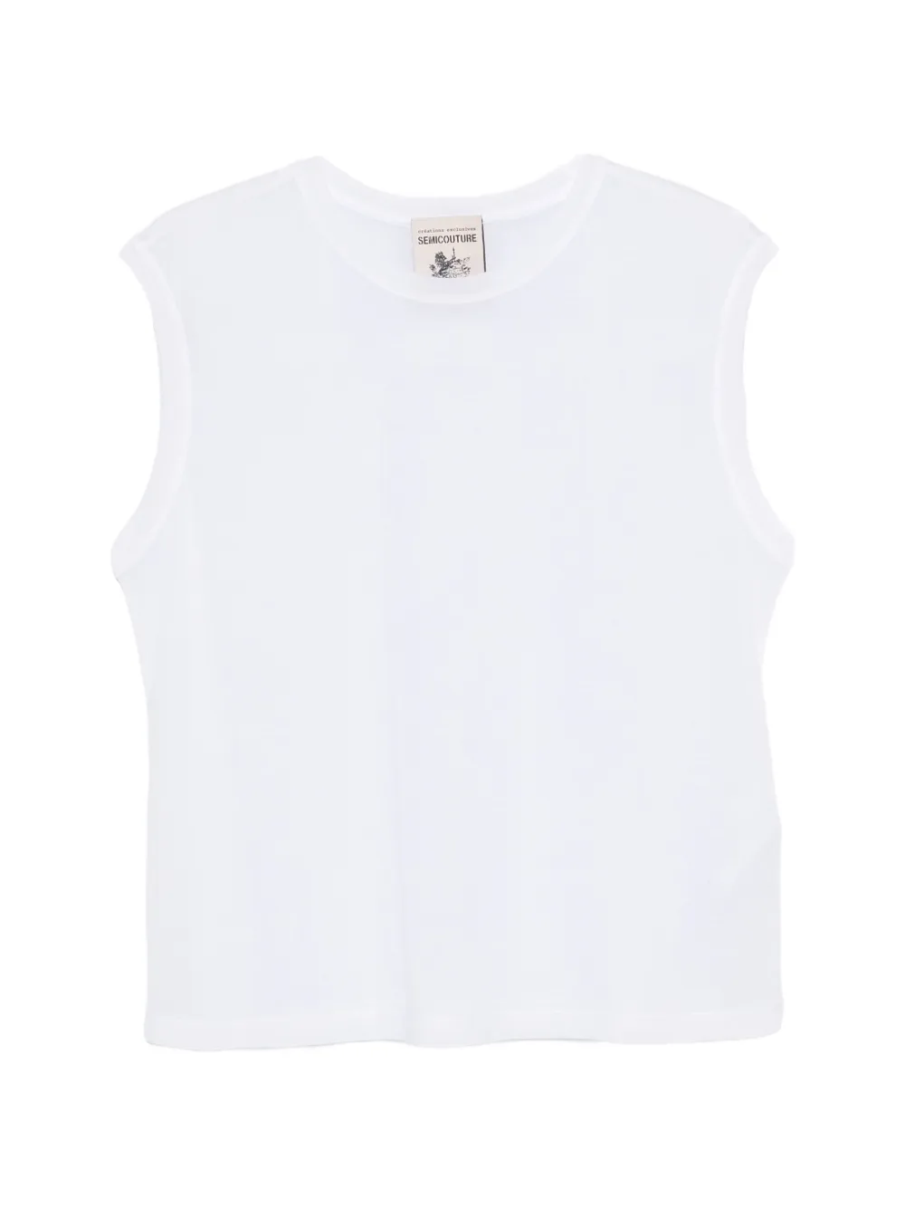 Semicouture crew-neck sleeveless tank top - Bianco