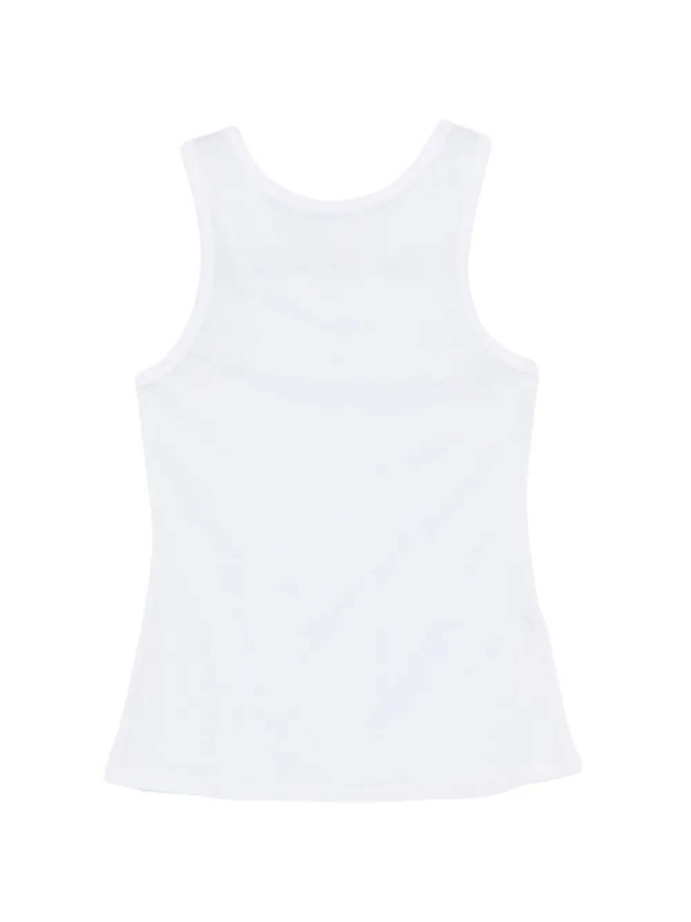 Semicouture logo-embroidered V-neck tank top - Bianco