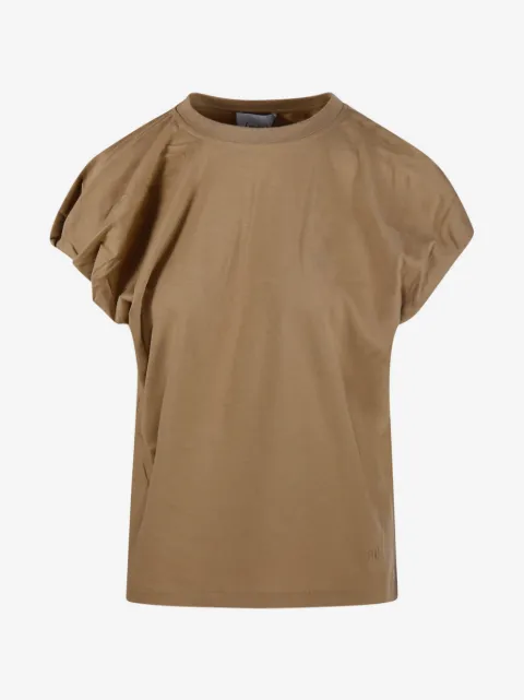Nude gathered T-shirt