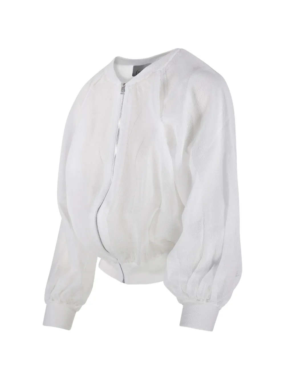  Nude Zip-up Bomber Jacket - White 