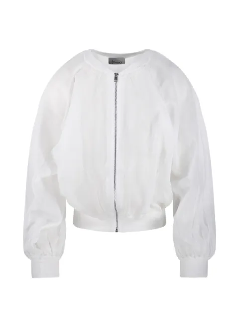 Nude zip-up bomber jacket