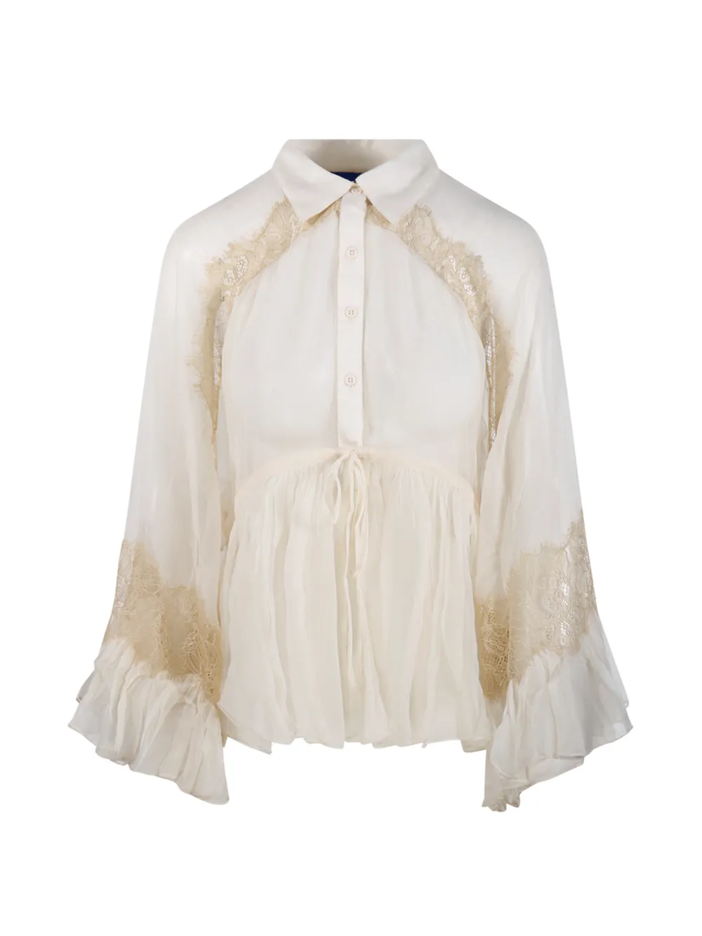 Mes Demoiselles Deccala lace ruffled blouse - Toni neutri