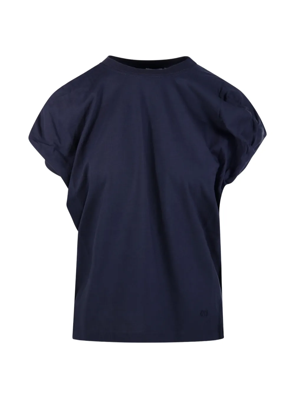 Nude ruched T-shirt - Blu