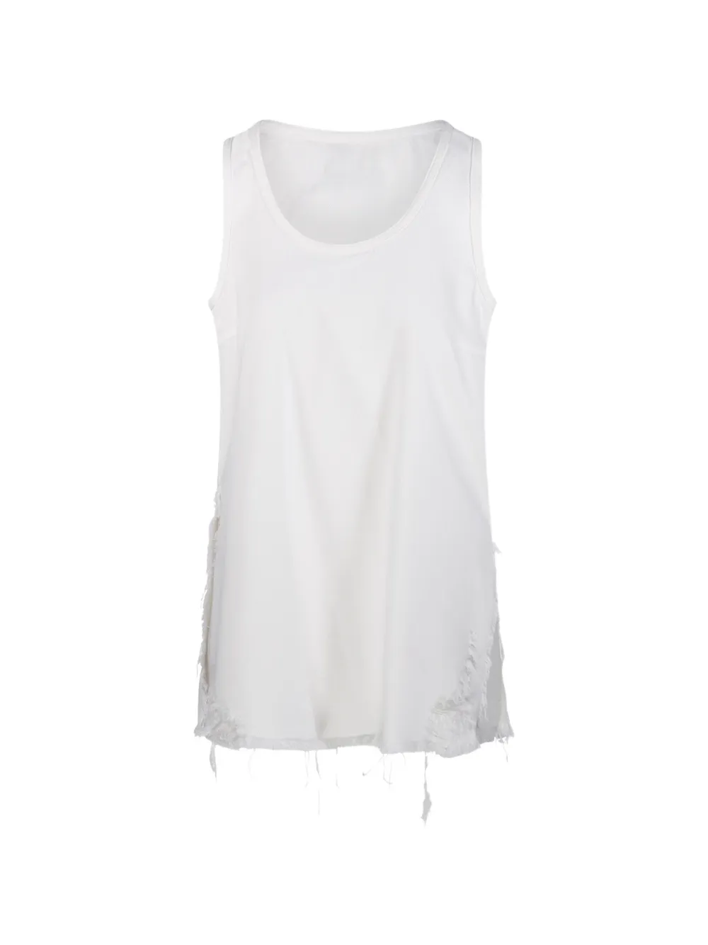 DARKPARK frayed sleeveless top - Bianco