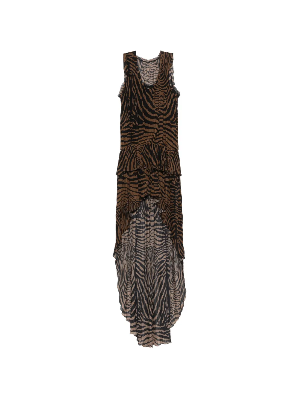 Blumarine ruffled zebra-print mini dress - Nero