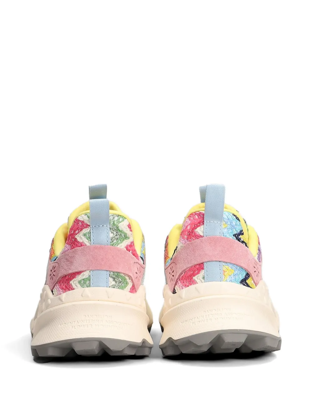 FLOWER MOUNTAIN zigzag-knit panelled sneakers Roze
