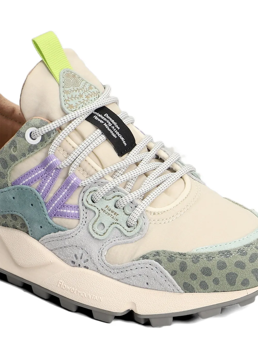 FLOWER MOUNTAIN Yamano 3 leopard-print panelled sneakers Beige