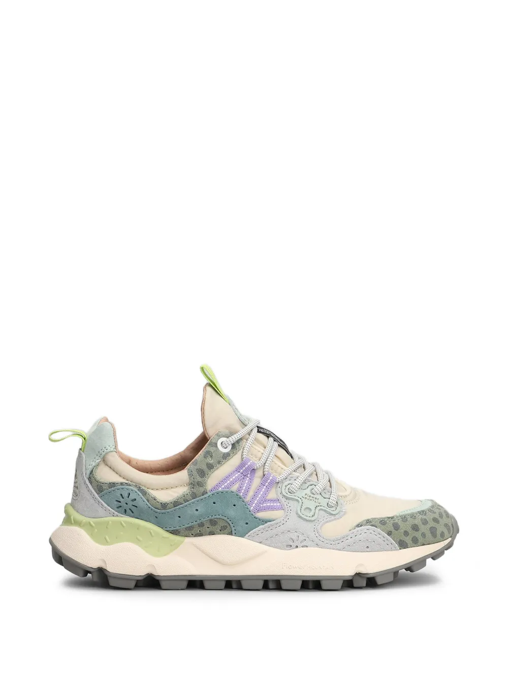 FLOWER MOUNTAIN Yamano 3 leopard-print panelled sneakers - Nude