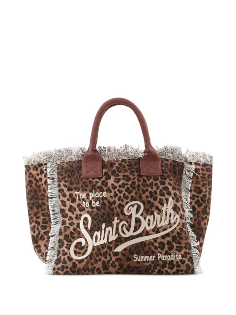 MC2 Saint Barth leopard-print frayed tote bag