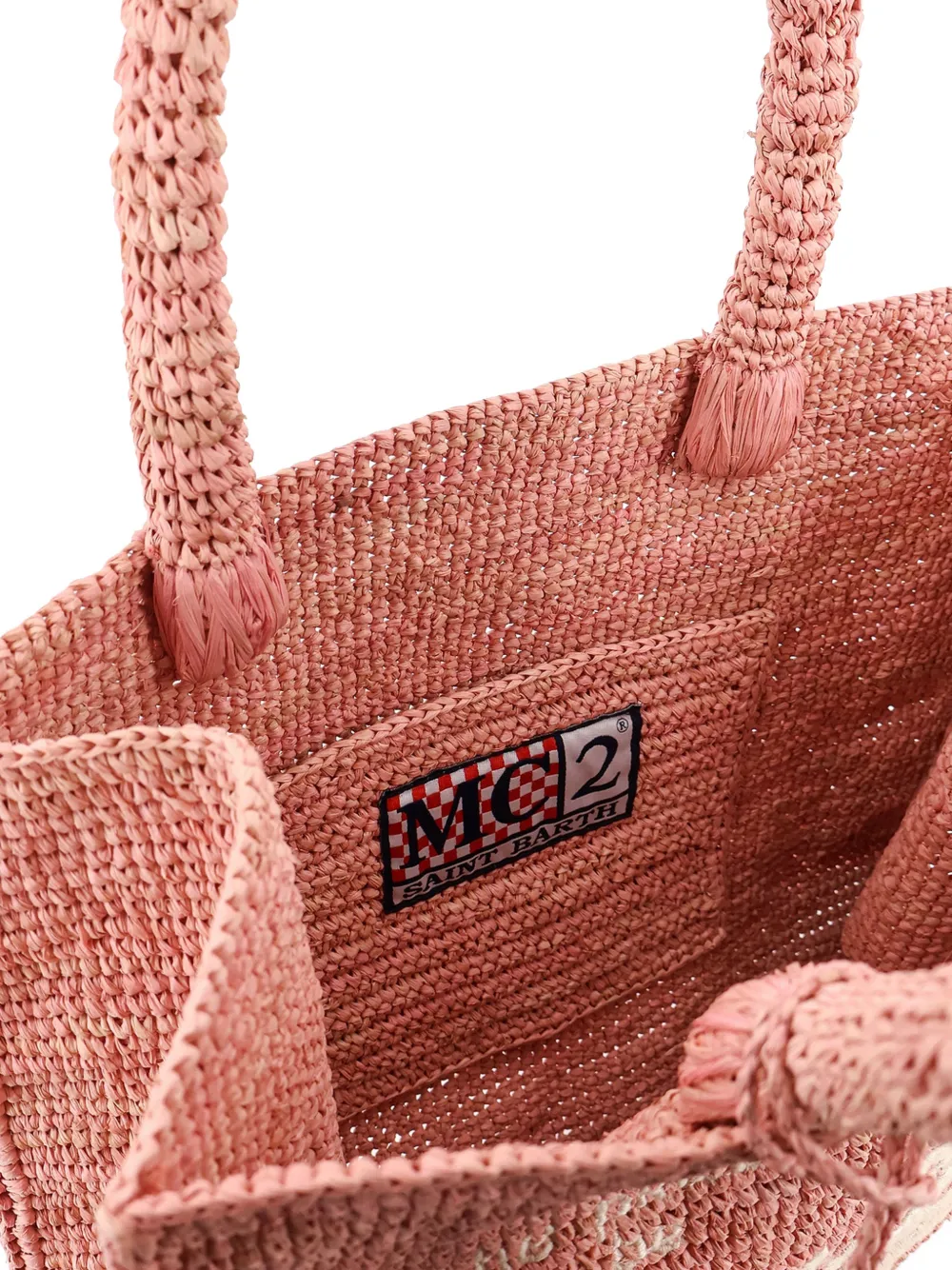 MC2 Saint Barth Colette raffia shopper met kwastje Roze