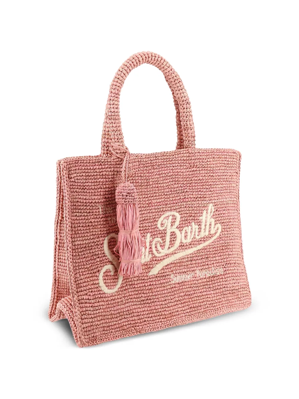 MC2 Saint Barth Colette raffia shopper met kwastje Roze
