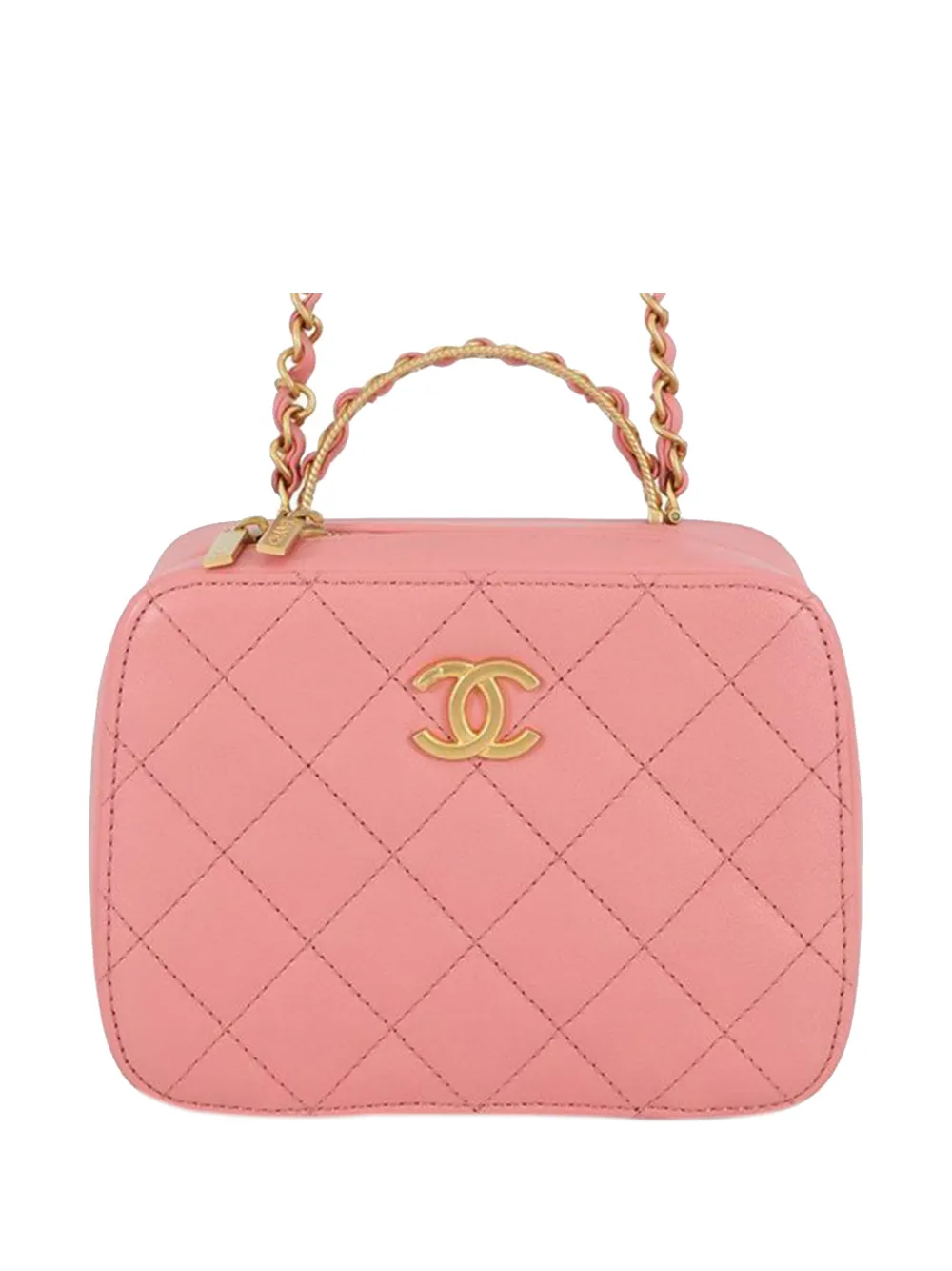 CHANEL Pre-Owned 2021-2025 Small CC Quilted Lambskin Top Handle Vanity Case satchel - Rosa