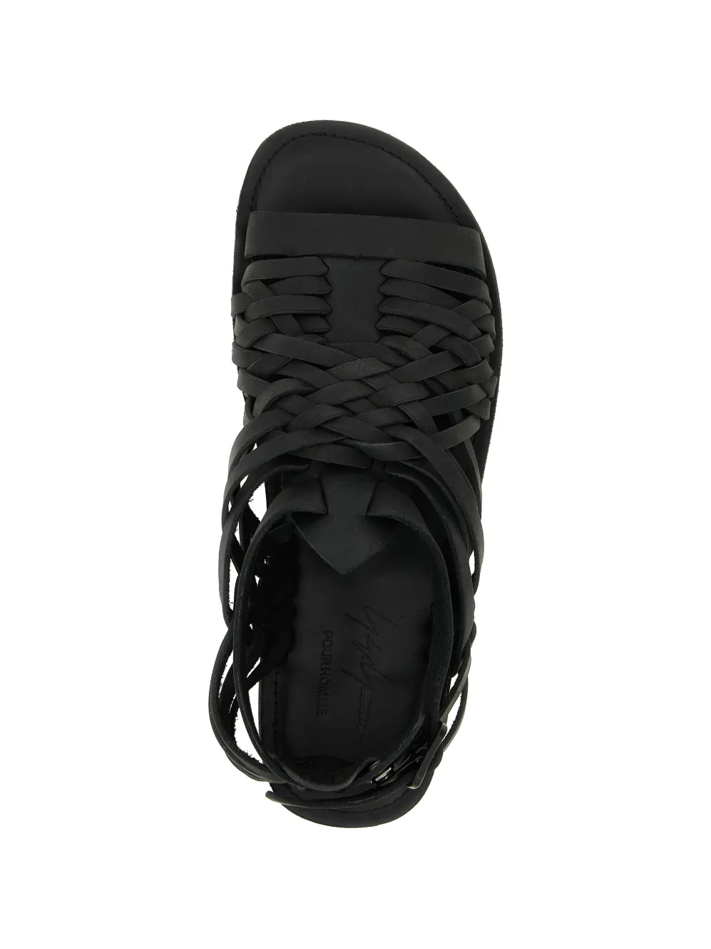 Yohji Yamamoto Gevlochten sandalen Zwart