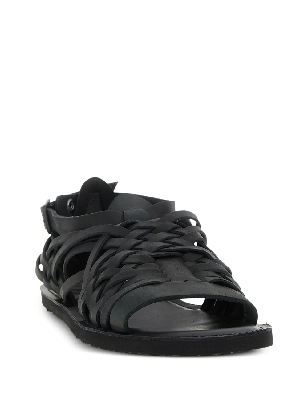 Yohji Yamamoto Gevlochten sandalen Zwart
