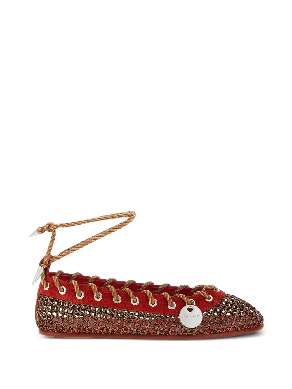Kiko Kostadinov Reticella tie ballet flats - Marrone