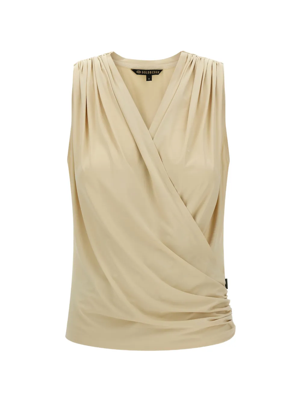 Goldbergh Calipso crossed draping V-neck top - Toni neutri