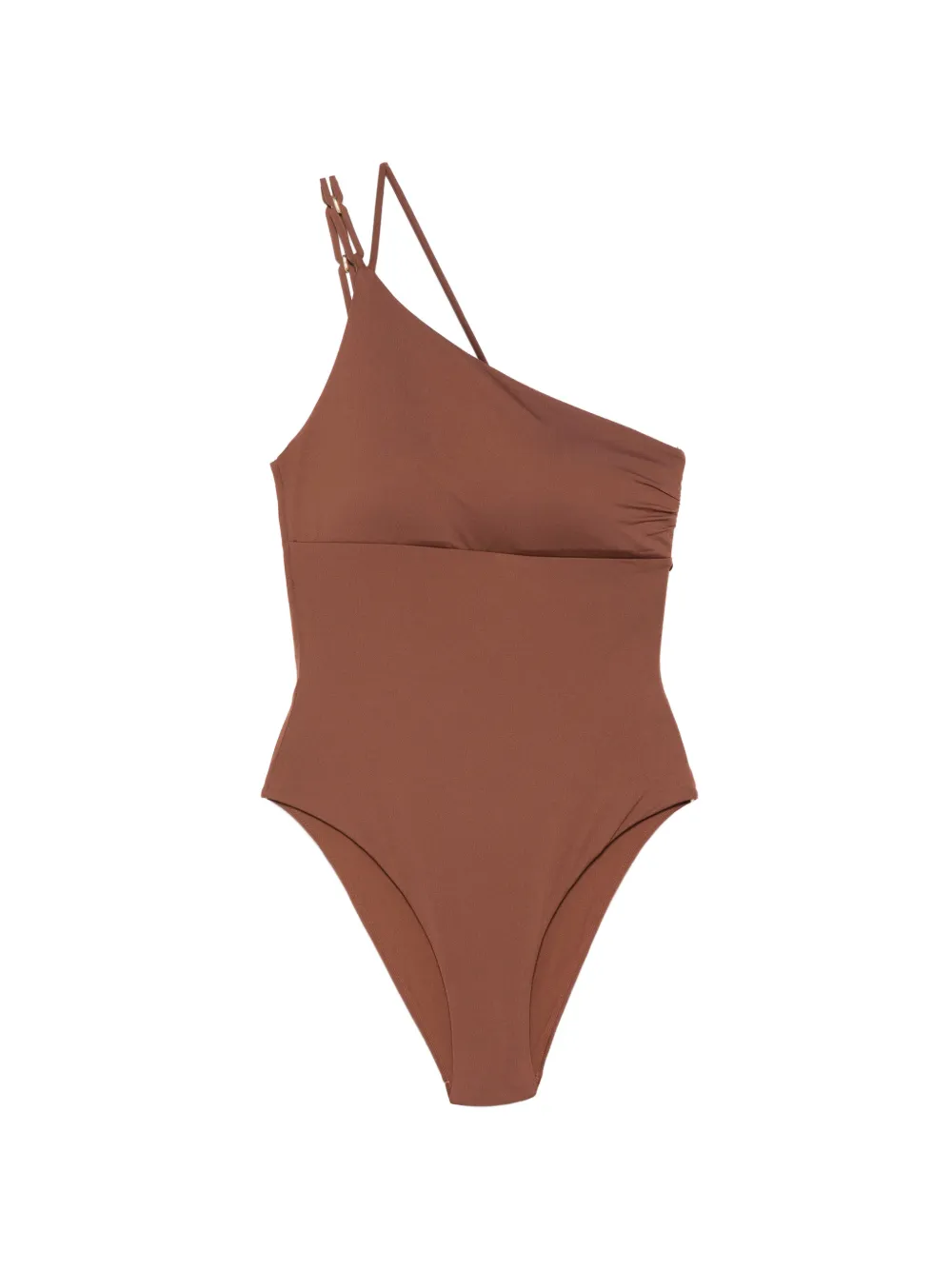 Max Mara shoulder strap asymmetric swimsuit - Braun