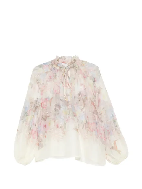 Paper Lace floral ruffled blouse