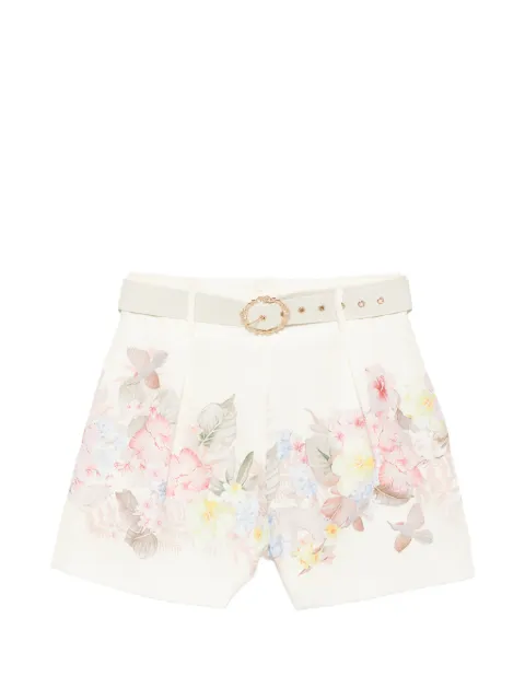 Paper Lace floral belted shorts